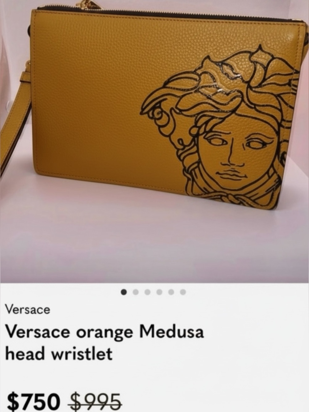 A-1CS-4D: PURSE: Gold/Mustard w/Black Detailing & Crossbody Strap, EUC - Picture 8 of 11